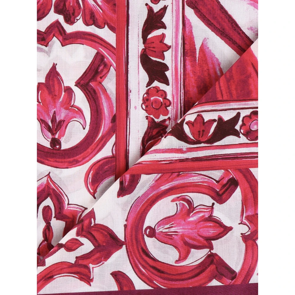Dolce & Gabbana Majolica Print Roze Pareo Kleding Pink Dames