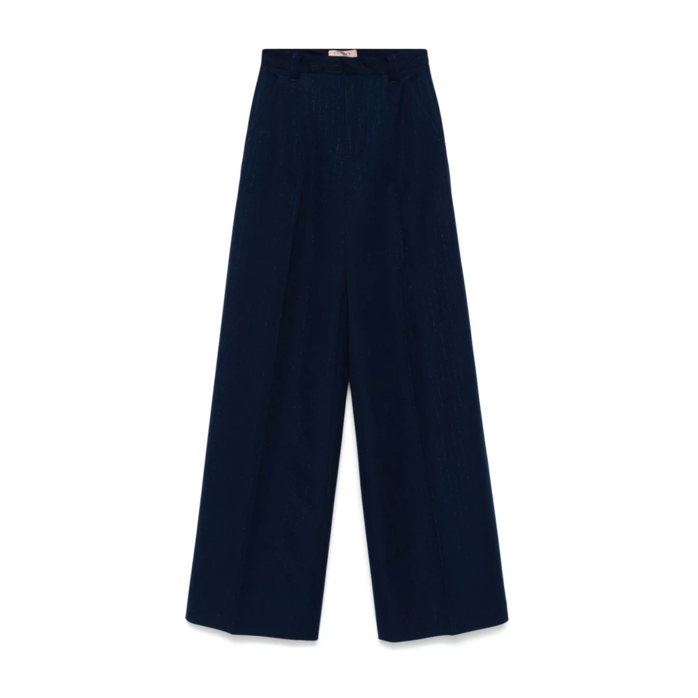 Twinset Blauwe Broek voor Vrouwen Aw24 Blue Dames