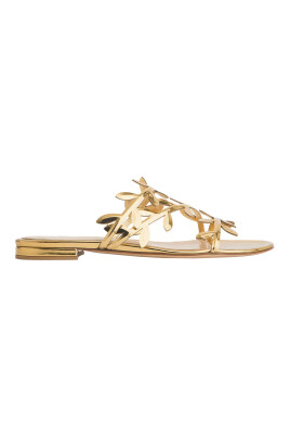 golden-leather-sandals-for-women