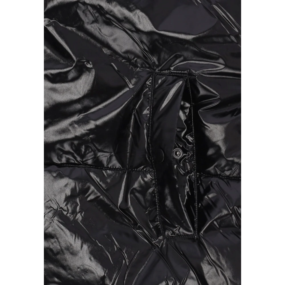Disclaimer Glanzende Waterafstotende Donsjas Zwart Black Dames