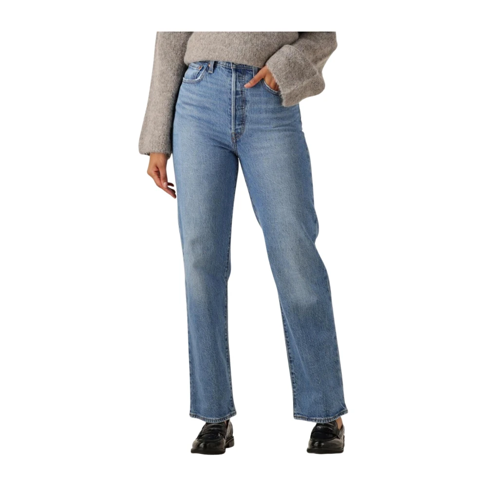 Levi's Women's Blue Ribcage Full Length Jeans - Straight Fit Jeans - W25 L32 - Jeans