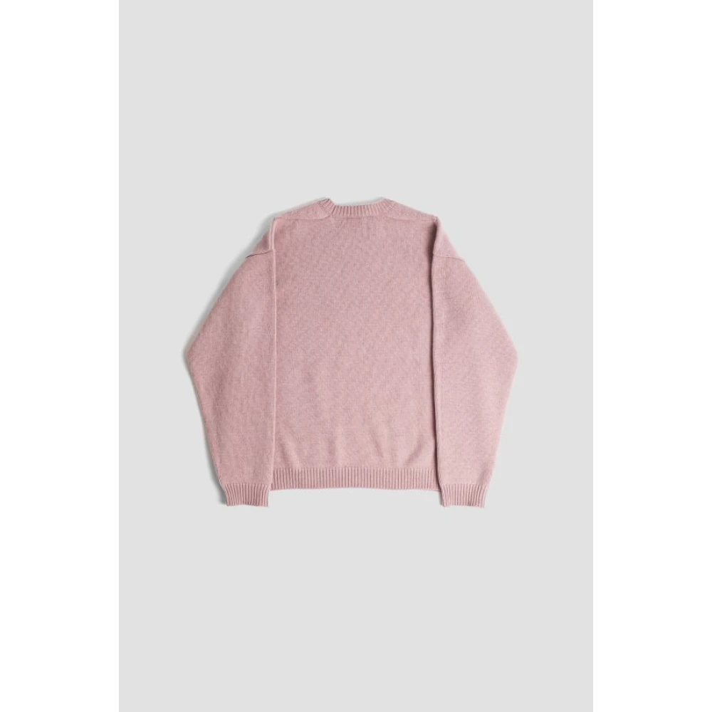 Studio Nicholson Blossom Pink Lambswool Crewneck Jumper Pink Dames