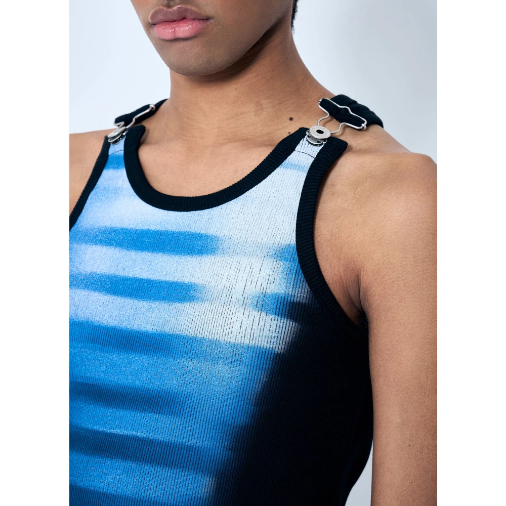 Jean Paul Gaultier Le Heren Tank Top Overall Fastening Blue Heren