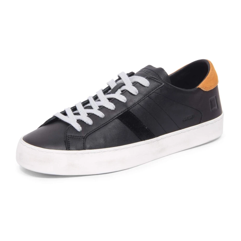 D.a.t.e. Men's Black Hill Low Calf Sneakers