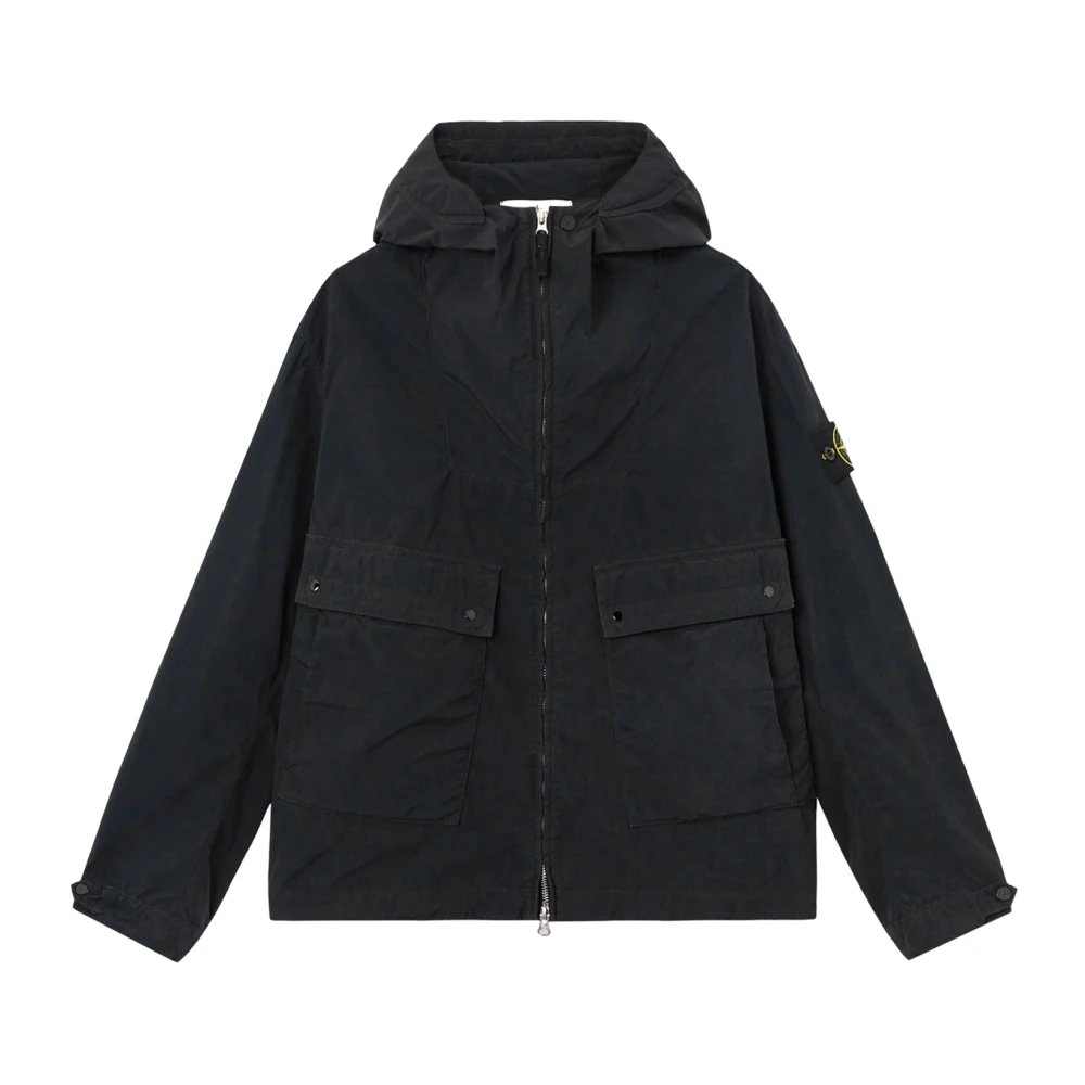 Stone Island Black Jackets - Male - Light Jackets - Xl - Jackets
