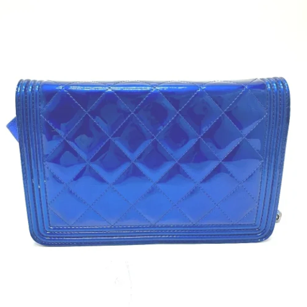 Chanel Vintage Pre-owned Leather chanel-bags Blue Dames