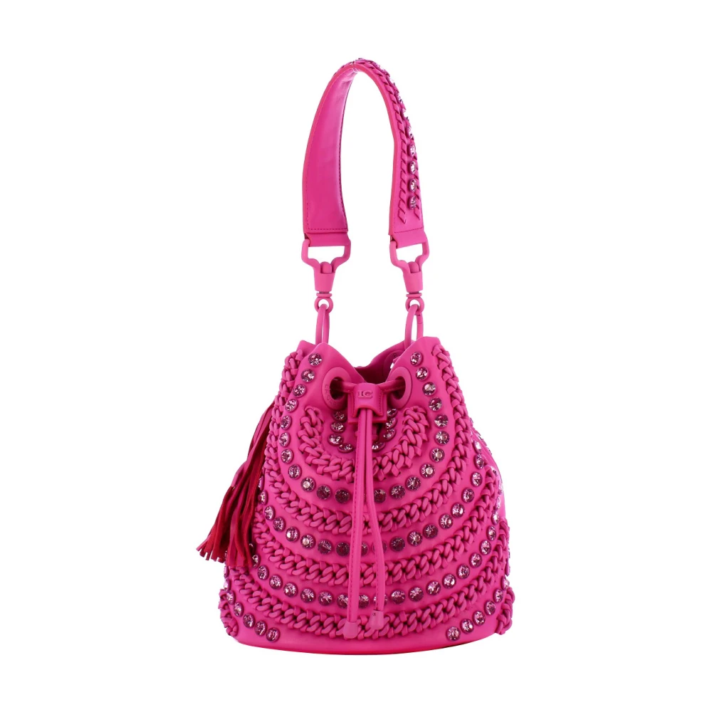 La Carrie Fuchsia Studded Bucket Tas Pink Dames