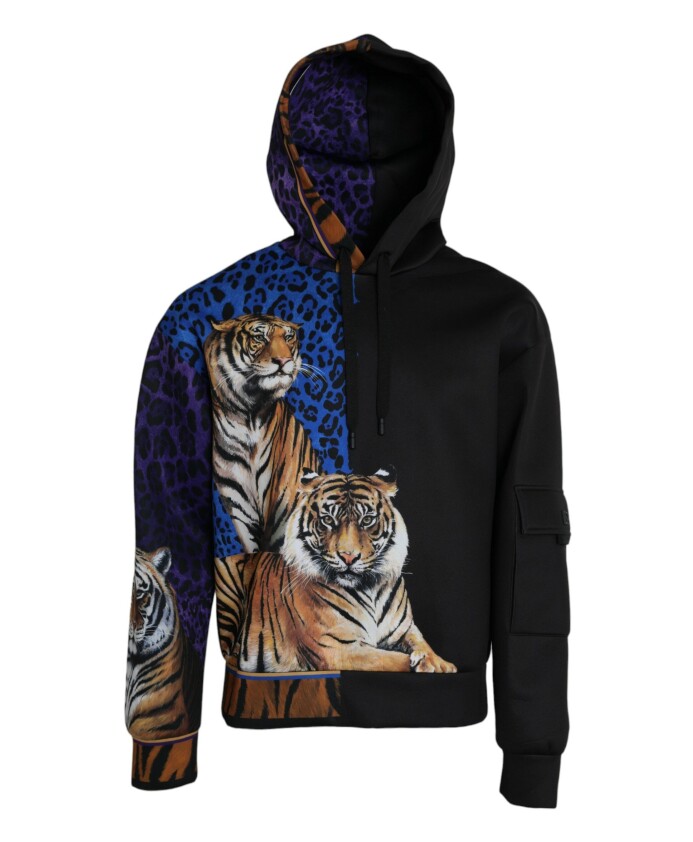 sweat-a-capuche-tigre-multicolore