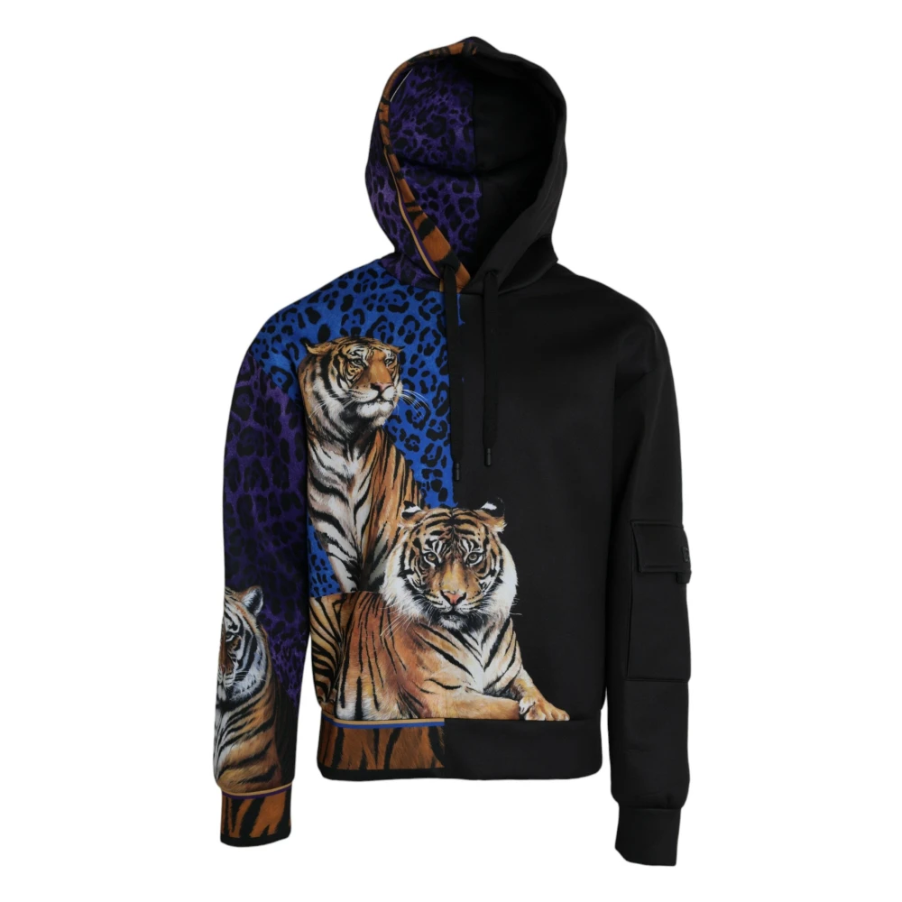 Dolce & Gabbana Men's Multicolor Tiger Hooded Sweatshirt