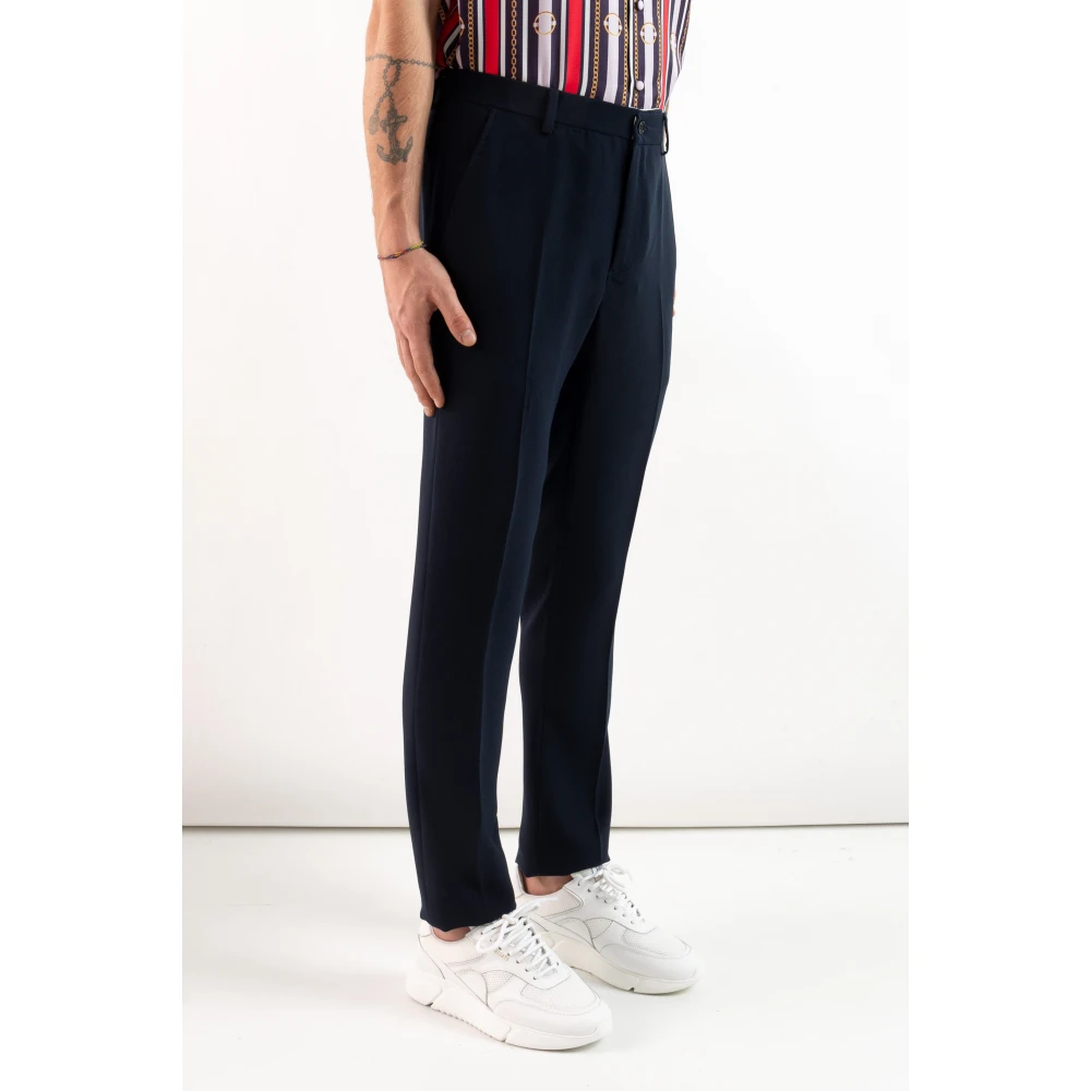 Corsinelabedoli Klassieke Straight Leg Suit Broek Blue Heren