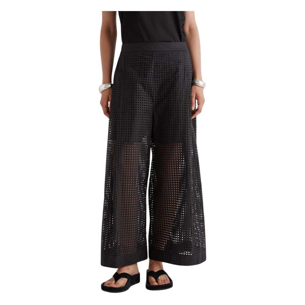 Meimeij Women's Black Wide Trousers - Wide Trousers - L - Trousers