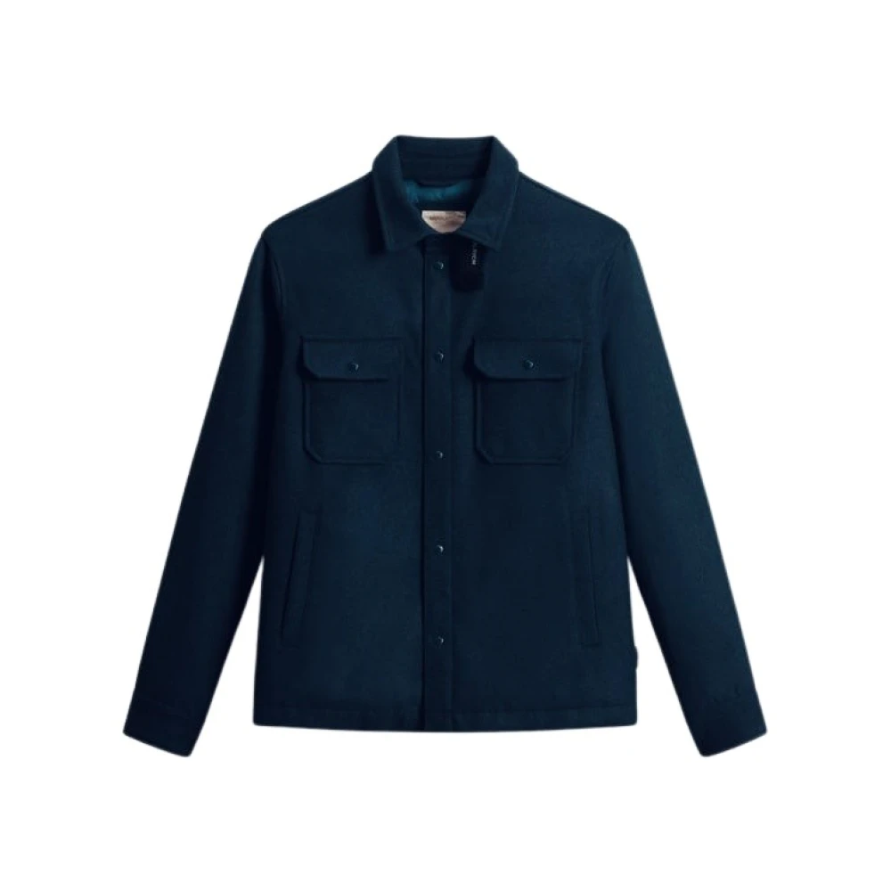 Woolrich Alaskan Wool Overshirt Blue Heren