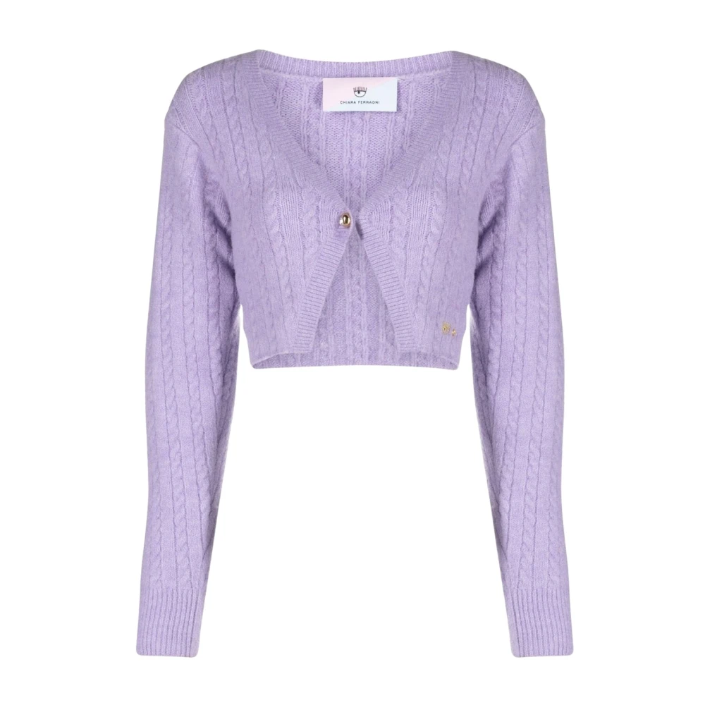 Chiara Ferragni Collection Paarse Cardigan Purple Dames