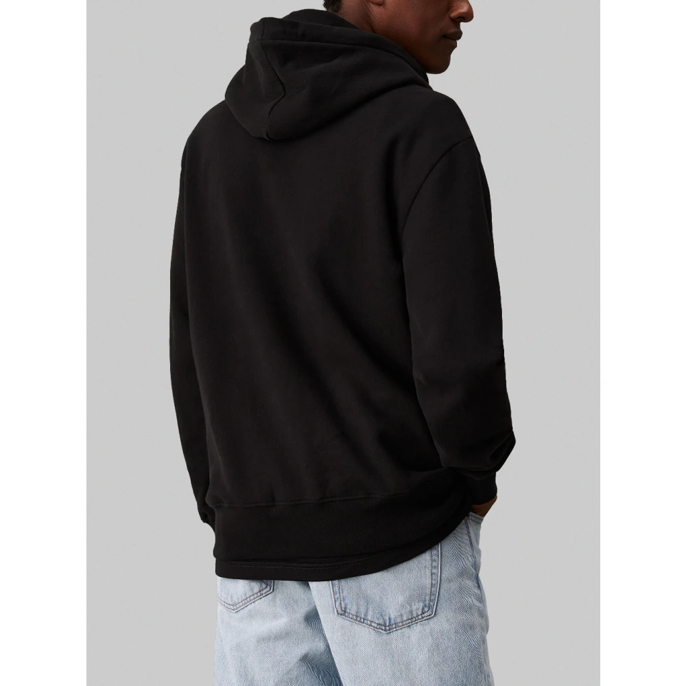 Calvin Klein Zwarte Chenille Hoodie Sweater Black Heren