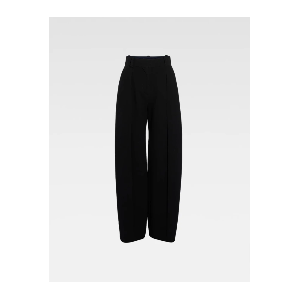 Jacquemus Hoge taille wijde pijpen broek met unieke details Black Dames