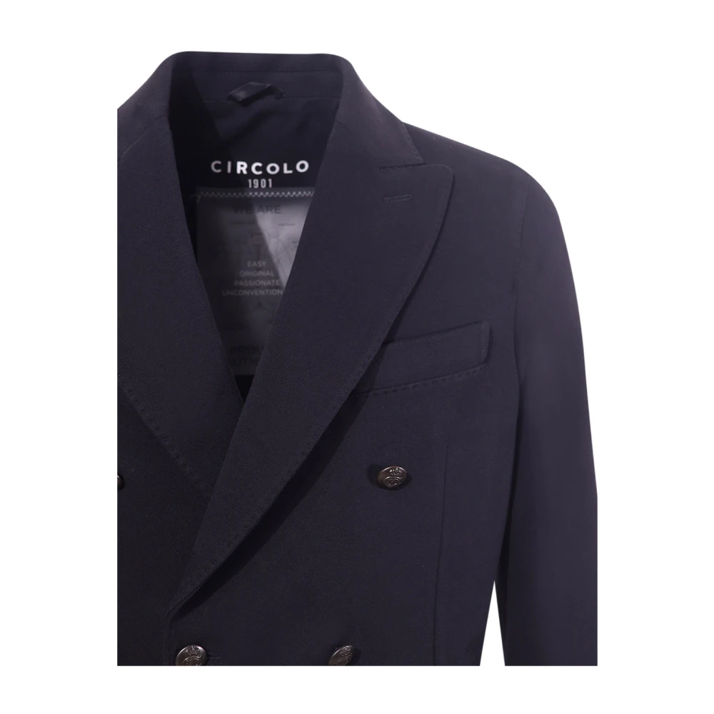 Circolo 1901 Zwarte Peak Revers Jas Italiaans Gemaakt Black Heren