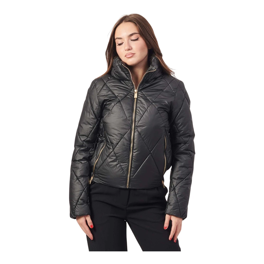 YES ZEE Korte Gewatteerde Regenjas Zwart Black Dames