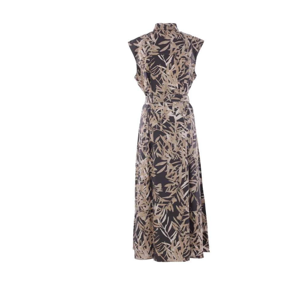 BRUNELLO CUCINELLI Grafische Print Katoenen Jurk Multicolor Dames