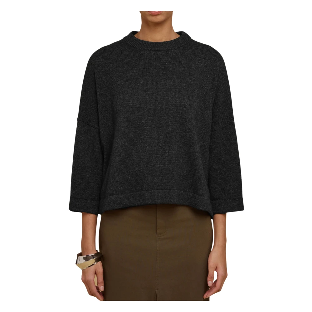Liviana Conti Kasjmier Ronde Hals Sweater Grijs Gray Dames