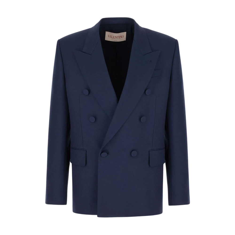 Valentino Garavani Men's Blue Wool Blazer - Blazers - L - Suits