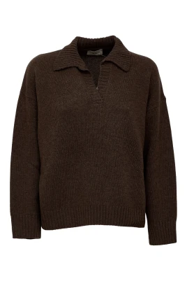 Open Polo V-neck Knit