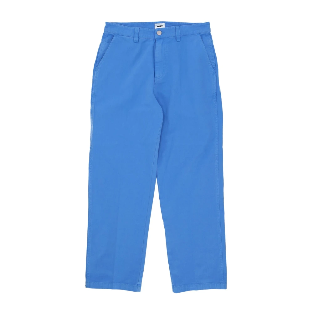 Obey Men's Blue Cotton Twill Carpenter Pant French - Straight Trousers - W30 - Trousers