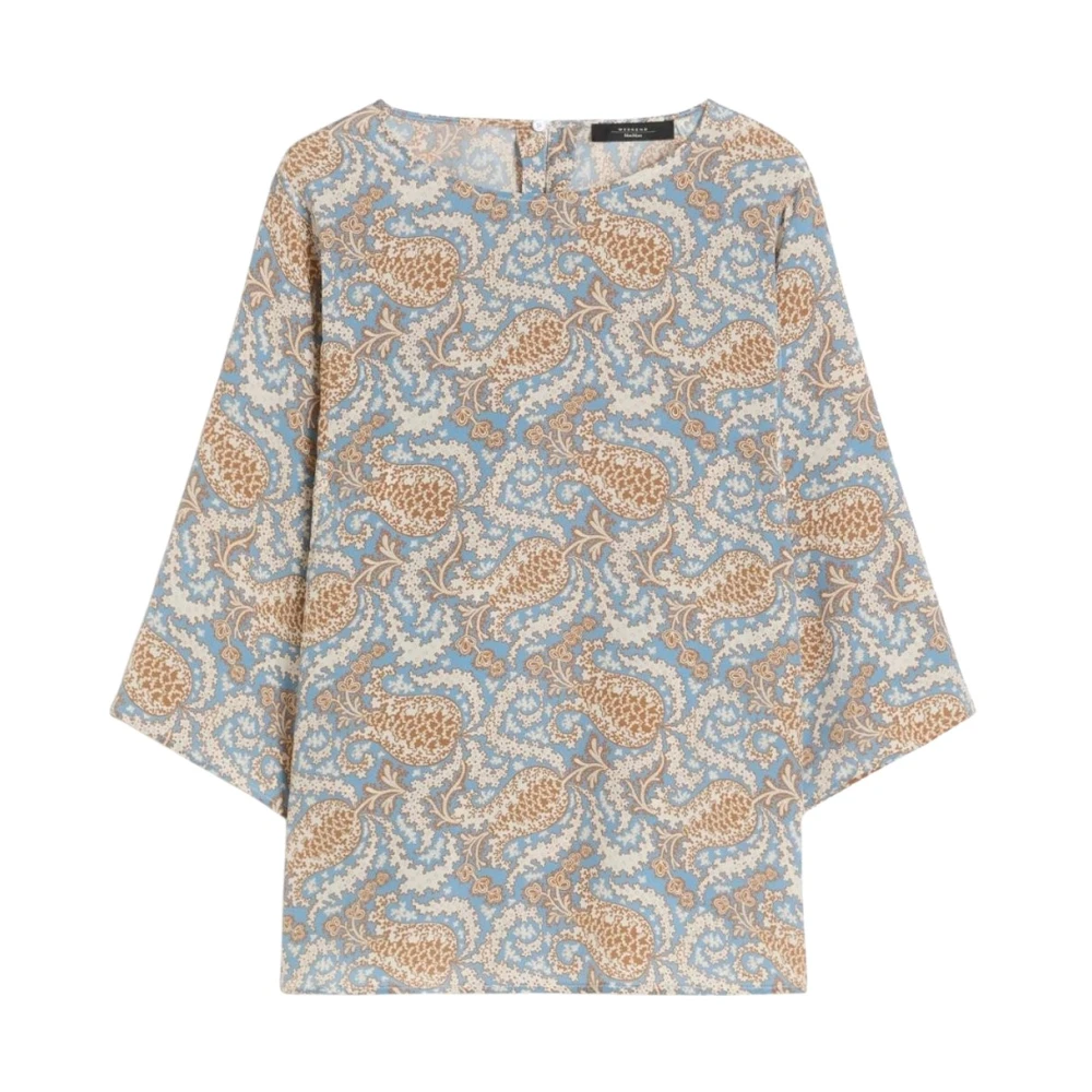 Weekend Max Mara Kvinno Multicolor Blusar & Skjortor Dam, L, Silk Blouse