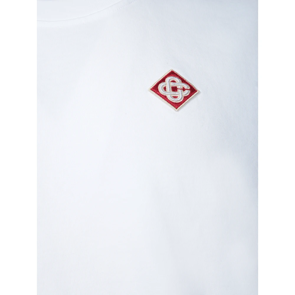 Casablanca Wit T-shirt met rood diamantlogo White Heren