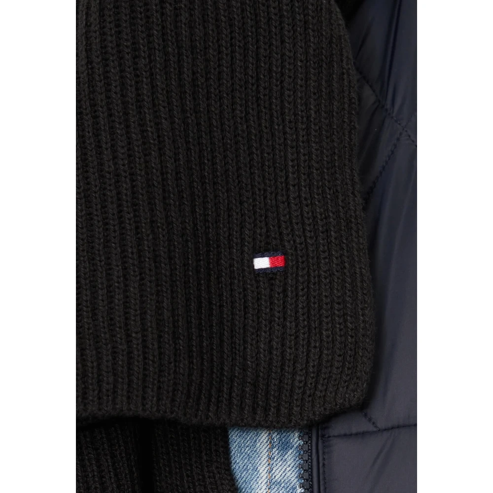 Tommy Hilfiger Kasjmier Katoen Effen Sjaal Black Heren