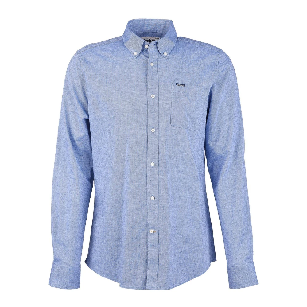 Barbour Men's Blue Casual Shirts, Xl, Nelson Tailored Fit Cotton Linen Shirt