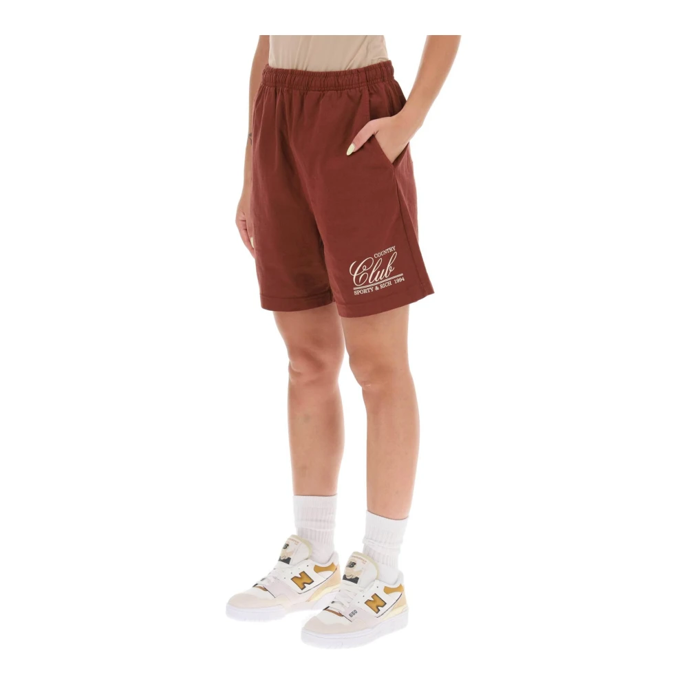 Sporty & Rich Country Club Gym Shorts Brown Dames
