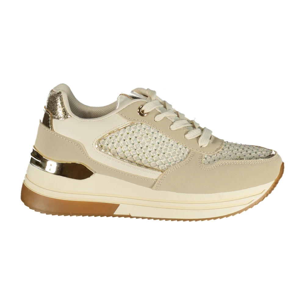 Laura Biagiotti Vrouw Beige Schoenen Dames, 39 Eu, Polyester, Sportschoen Met Veters