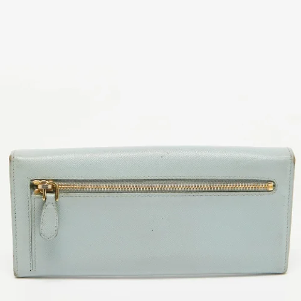 Prada Vintage Pre-owned Leather wallets Blue Dames