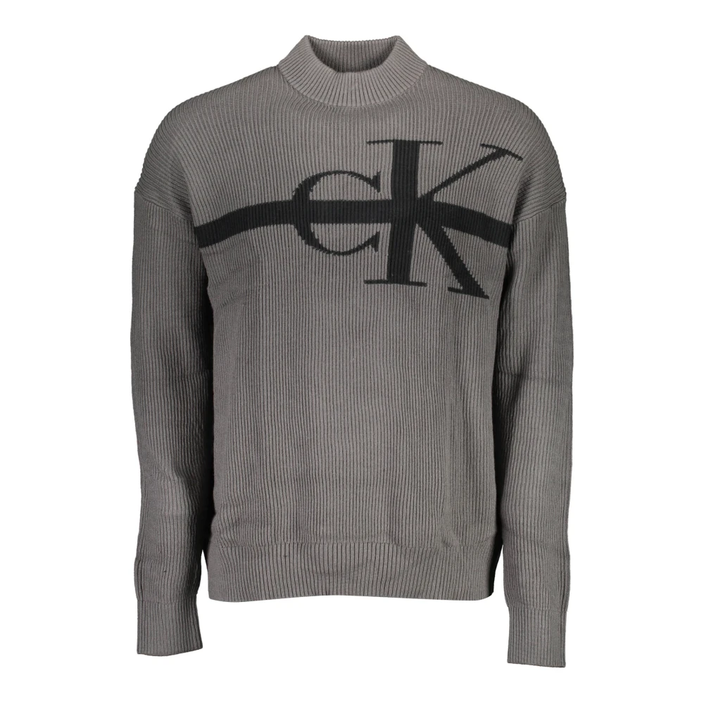 Calvin Klein Grijze Herentrui met Hoge Hals Gray Heren