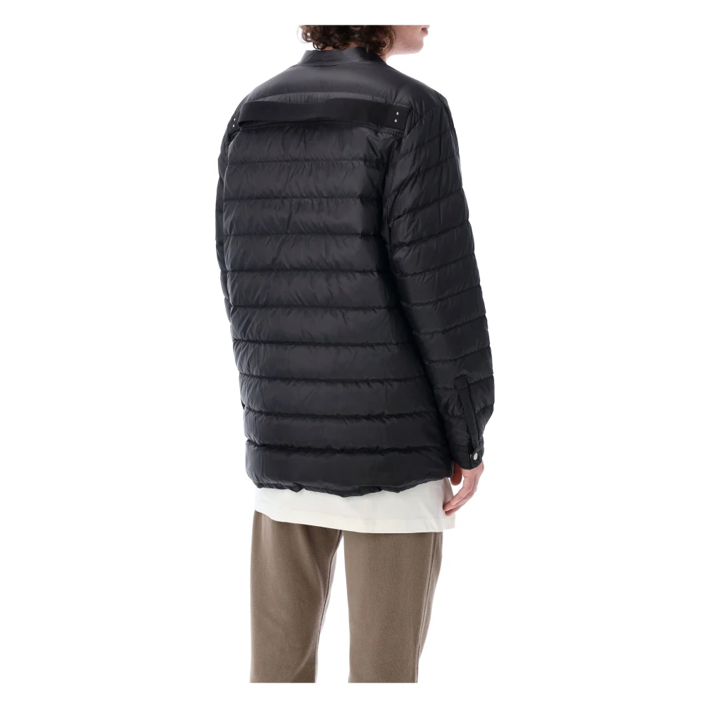 Moncler Zwarte Down Outer Shirt Aw24 Black Heren