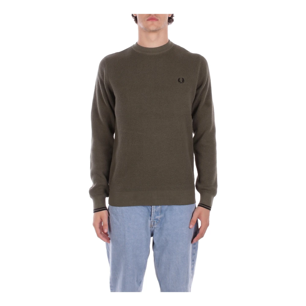 Fred Perry Men's Green Front Logo Knit