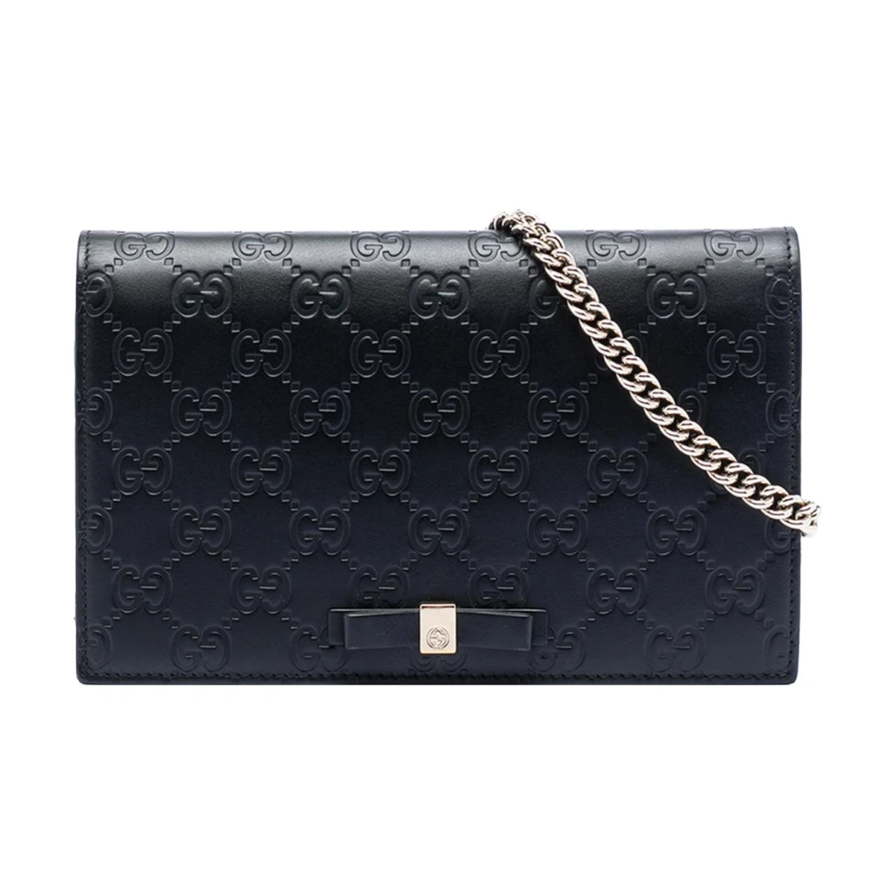 Gucci Vintage Women's Black Pre-Owned Chain Wallet