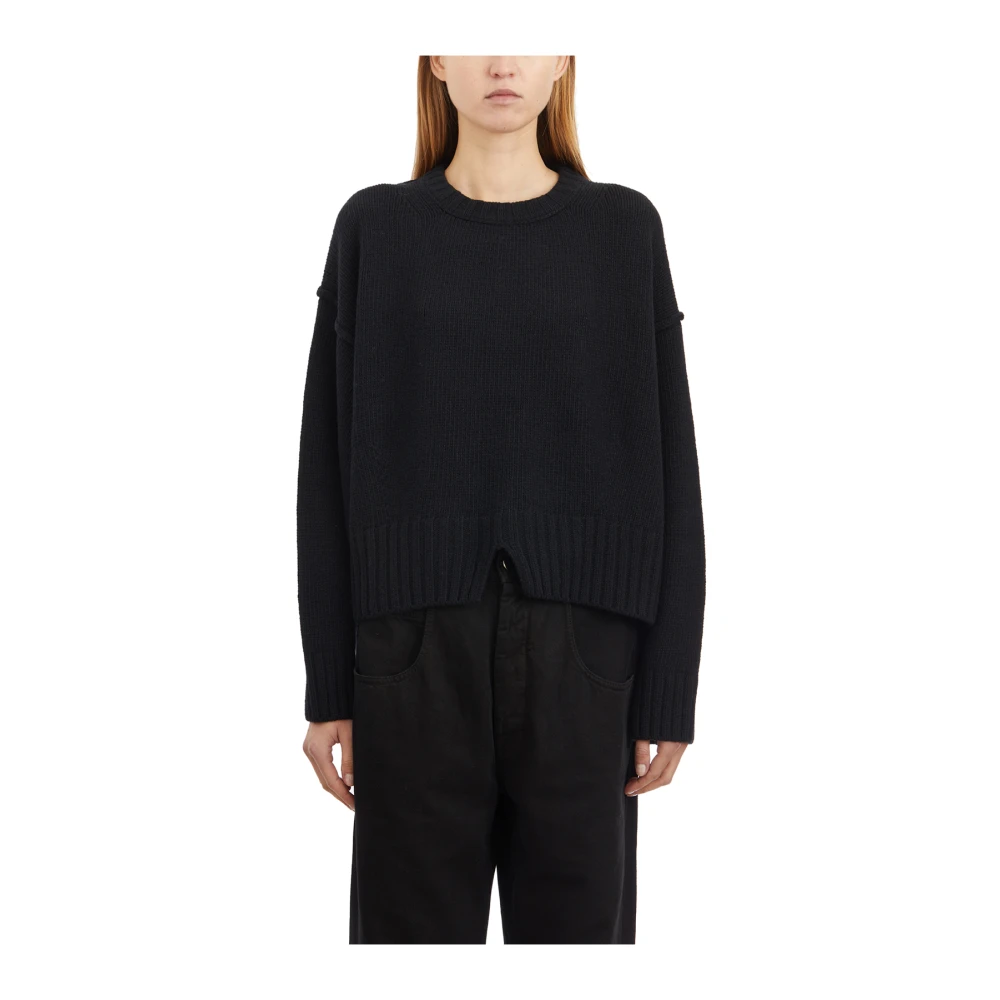 Isabel Benenato Cashmere en wol Boxy Sweater Black Dames