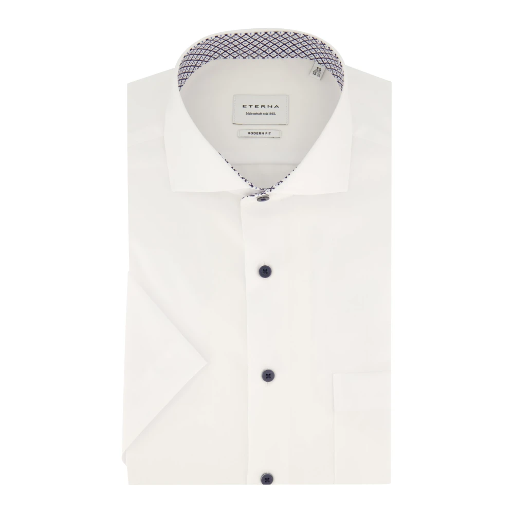 Eterna Witte overhemd korte mouw White Heren
