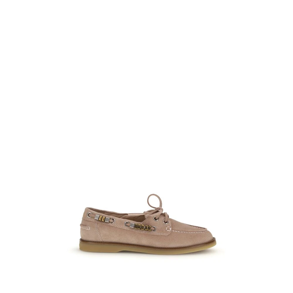 Pinko Women's Beige Boat Shoes, 6 Uk, Grace Loafers
