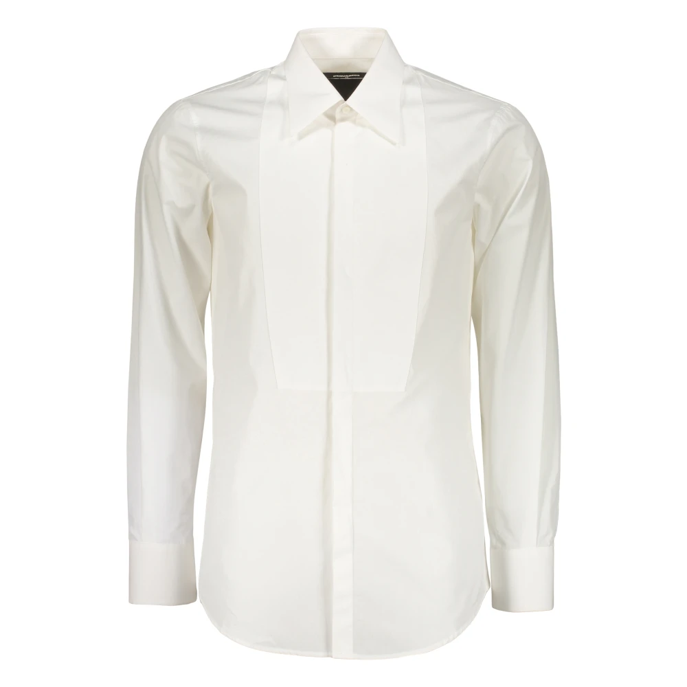 Dsquared2 Katoenen overhemd met spread kraag White Heren