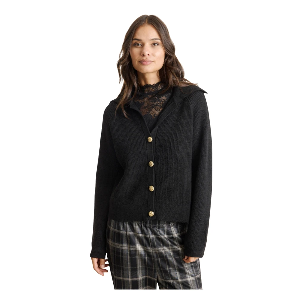 In Front Black Cardigans, Female, Xl, Brenda Knit Cardigan