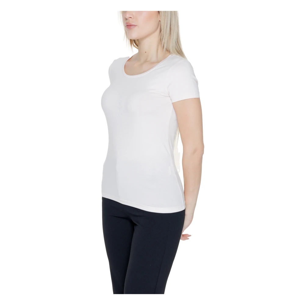 Emporio Armani EA7 Wit T-shirt Korte Mouwen Ronde Hals White Dames
