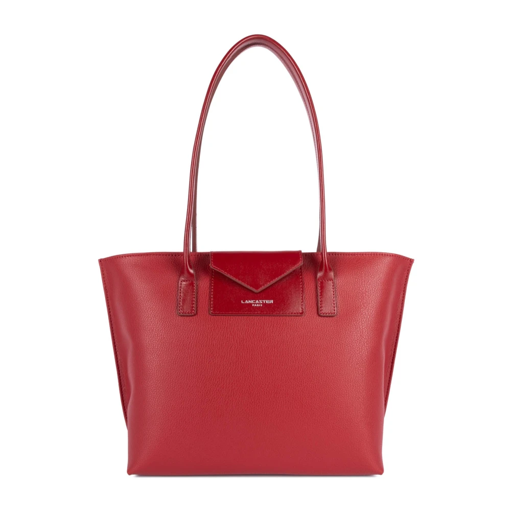 Lancaster Red Shopping Bags, Female, One Size, Zippe Shoulder Tote Bag Maya