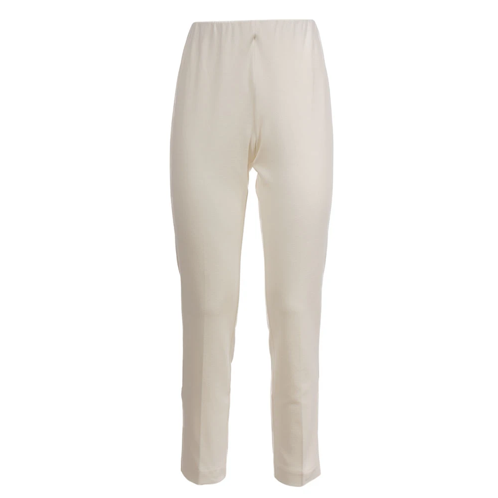 Le Tricot Perugia Gebreide broek met elastische taille Beige Dames