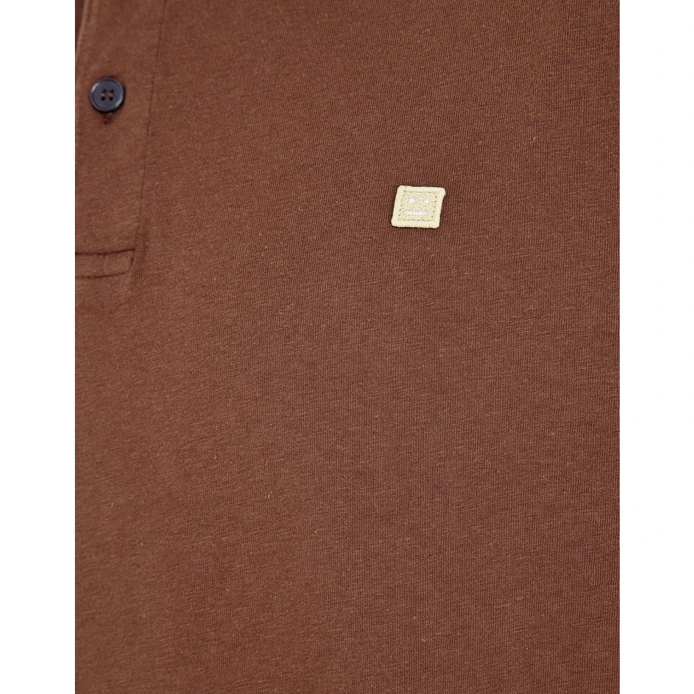 Acne Studios Koffiebruin Fade Face Polo Shirt Brown Heren