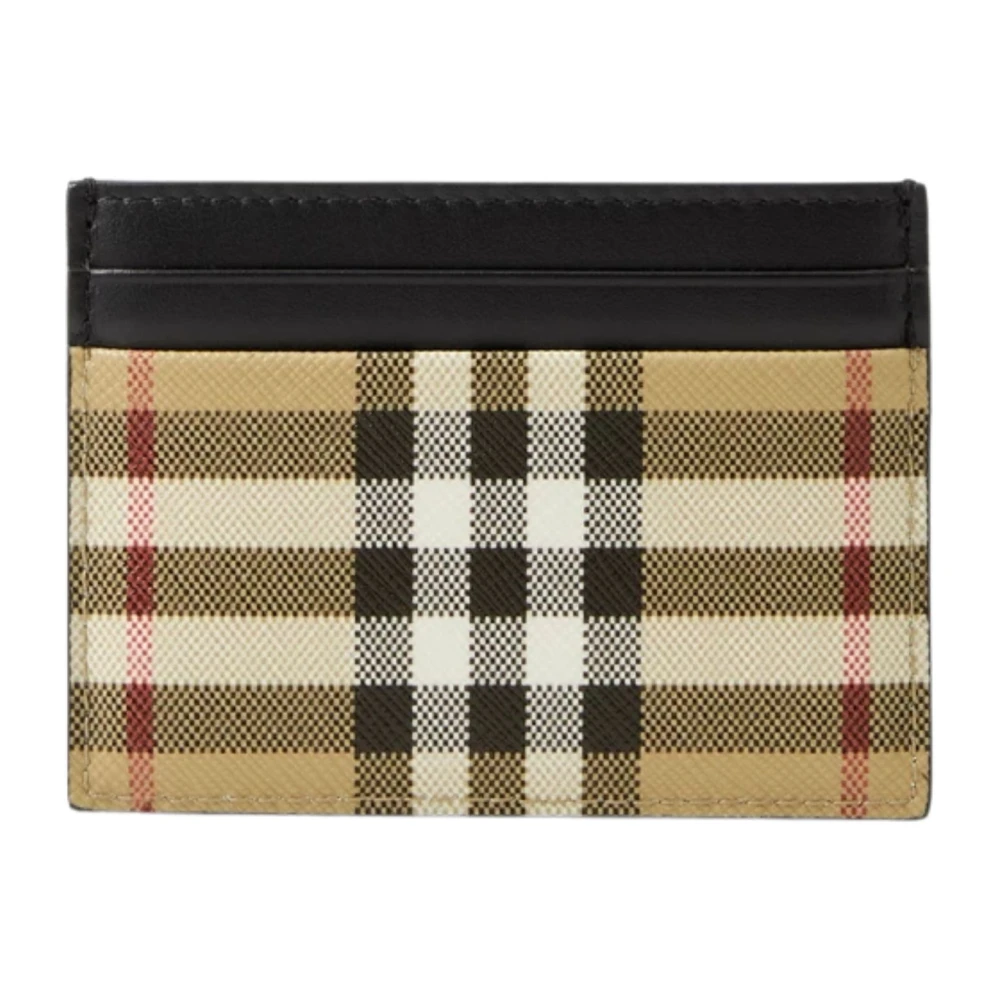 Burberry Men's Beige Wallets & Cardholders, One Size, Check Card Holder