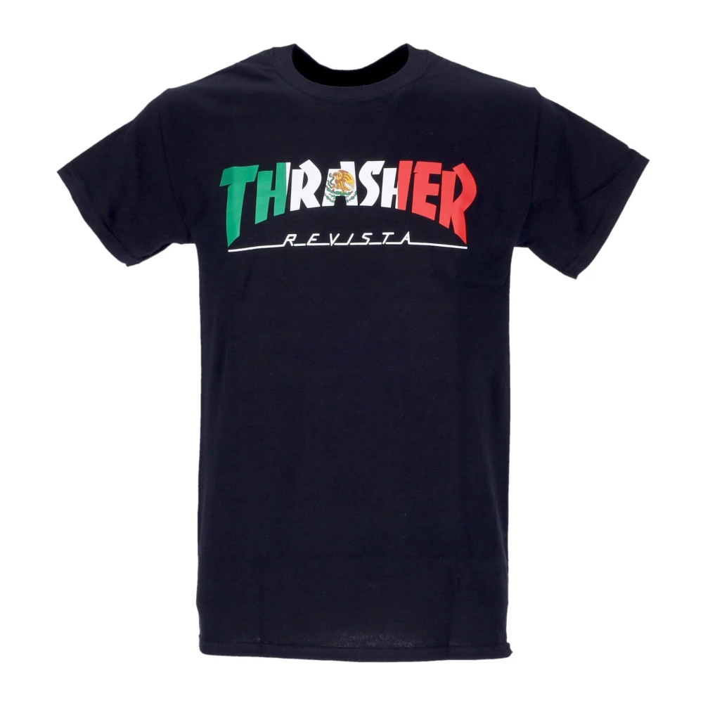 Thrasher Unisex Black T-Shirts, M, Mens Tee With Custom Logo