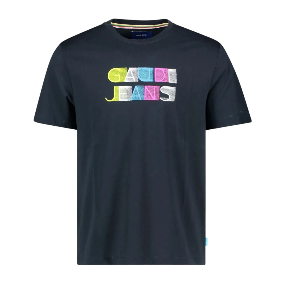 Gaudi Korte Mouw T-shirt Blue Heren