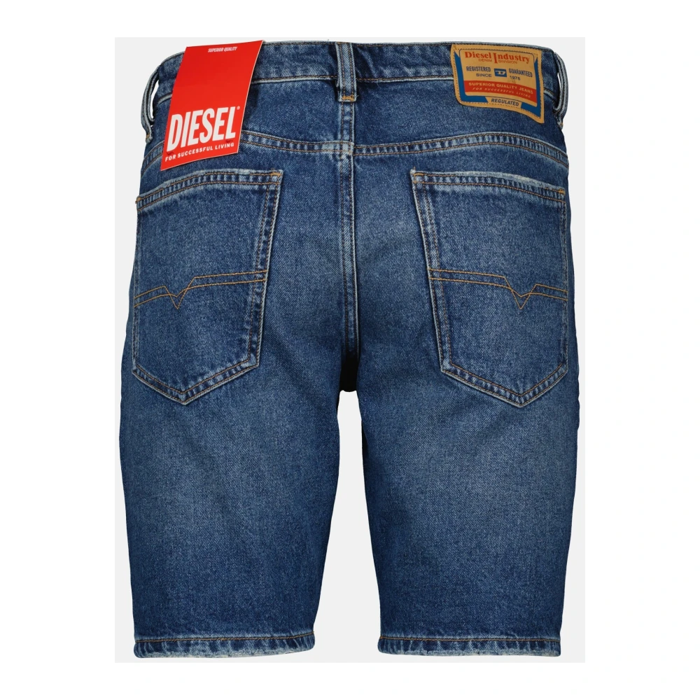 Diesel Blauwe Denim Shorts Rechte Pasvorm Blue Heren